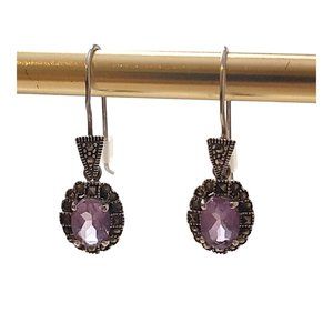 Amethyst Sterling Silver Drop Earrings